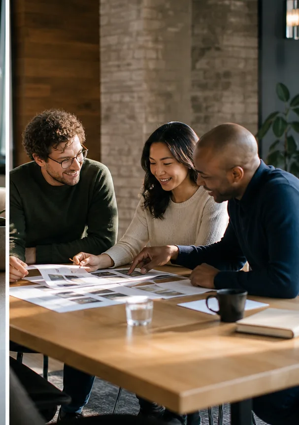 Sample small business team collaborating