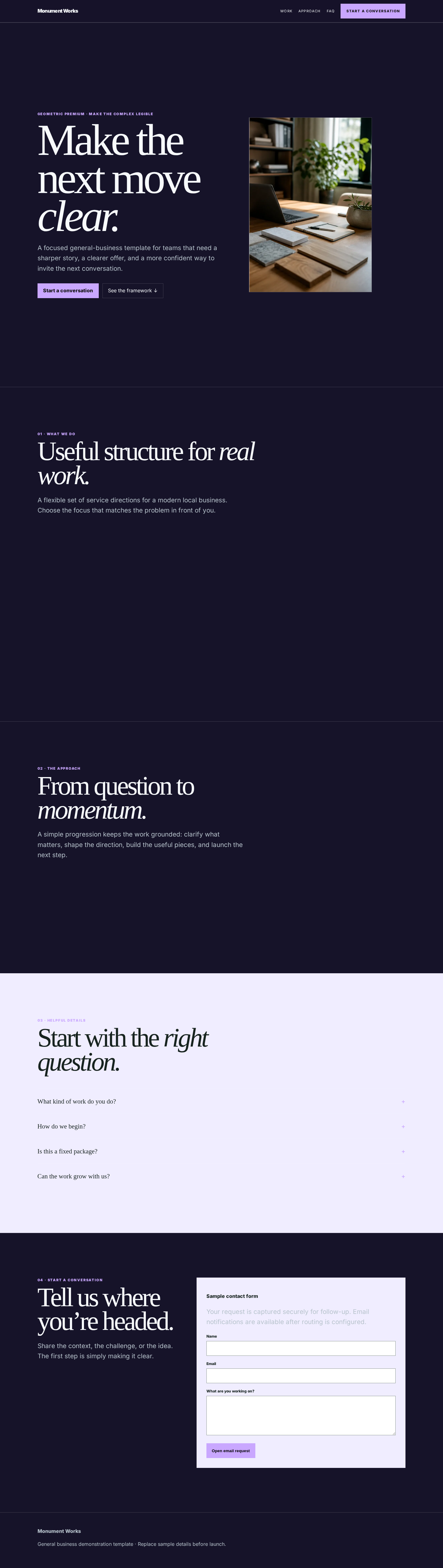 General Business T3 Monument Works preview screenshot