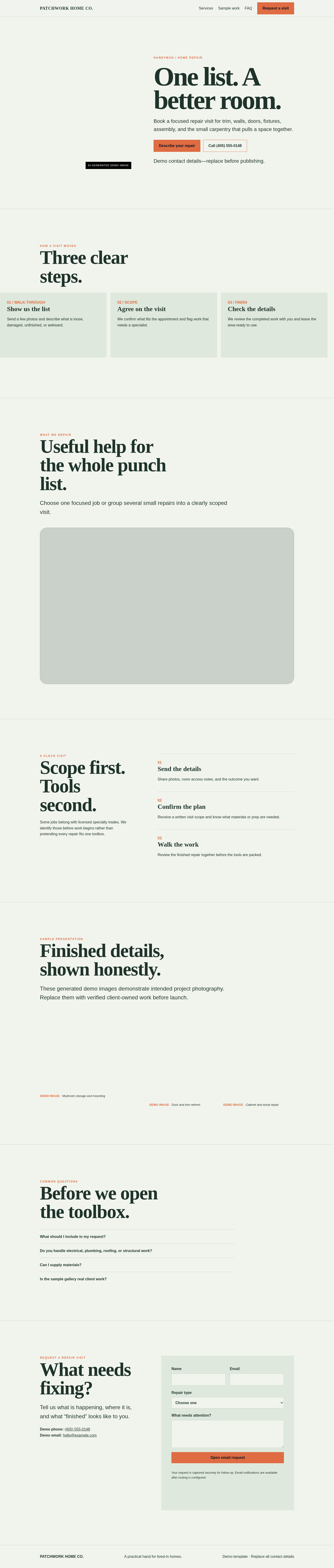 Handyman / Home Repair T2 Hearth & Hinge preview screenshot